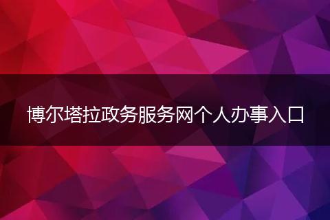 博爾塔拉政務(wù)服務(wù)網(wǎng)個人辦事入口