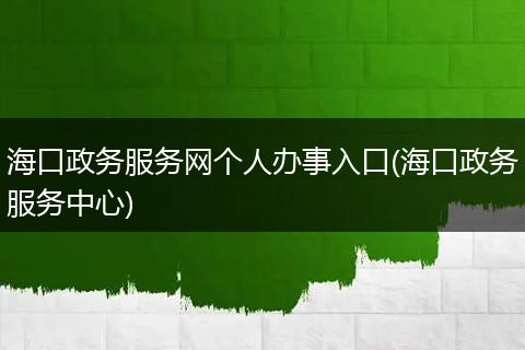 ?？谡?wù)服務(wù)網(wǎng)個(gè)人辦事入口(?？谡?wù)服務(wù)中心)