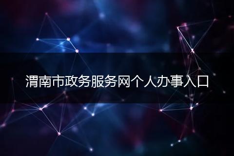 渭南市政務(wù)服務(wù)網(wǎng)個人辦事入口