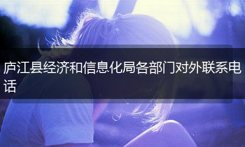 廬江縣經(jīng)濟(jì)和信息化局各部門對外聯(lián)系電話