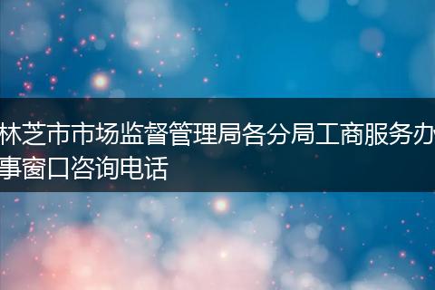 林芝市市場(chǎng)監(jiān)督管理局各分局工商服務(wù)辦事窗口咨詢電話