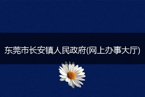 東莞市長(zhǎng)安鎮(zhèn)人民政府(網(wǎng)上辦事大廳)