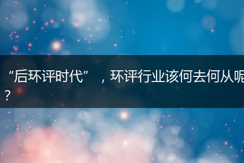 “后環(huán)評(píng)時(shí)代”，環(huán)評(píng)行業(yè)該何去何從呢？
