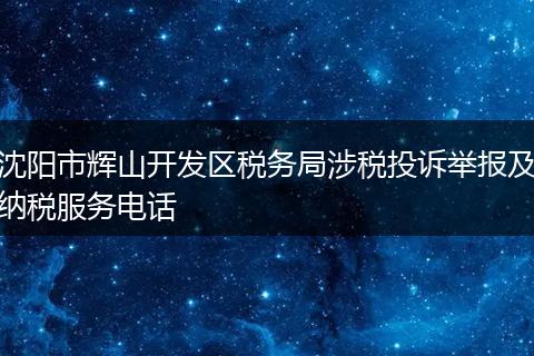 沈陽市輝山開發(fā)區(qū)稅務(wù)局涉稅投訴舉報及納稅服務(wù)電話