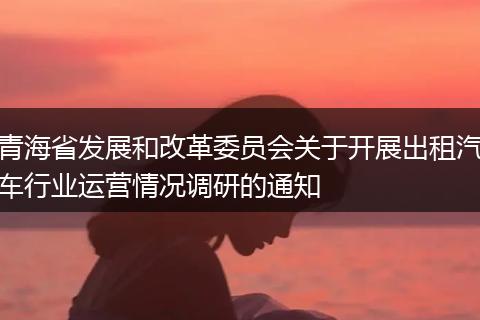 青海省發(fā)展和改革委員會(huì)關(guān)于開展出租汽車行業(yè)運(yùn)營情況調(diào)研的通知