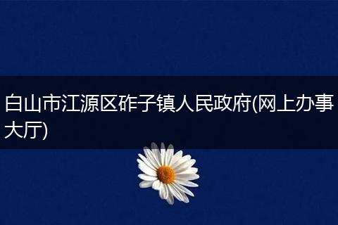 白山市江源區(qū)砟子鎮(zhèn)人民政府(網(wǎng)上辦事大廳)