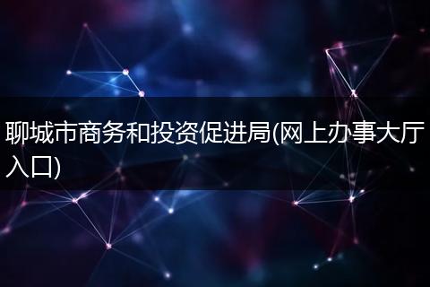 聊城市商務和投資促進局(網上辦事大廳入口)