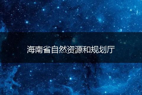 海南省自然資源和規(guī)劃廳