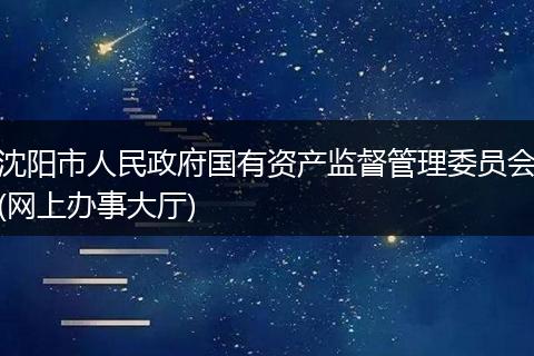 沈陽市人民政府國有資產(chǎn)監(jiān)督管理委員會(網(wǎng)上辦事大廳)