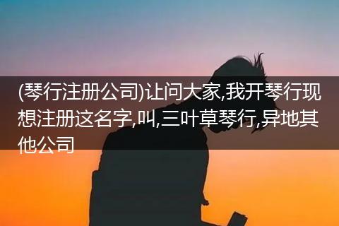 (琴行注冊(cè)公司)讓問(wèn)大家,我開(kāi)琴行現(xiàn)想注冊(cè)這名字,叫,三葉草琴行,異地其他公司