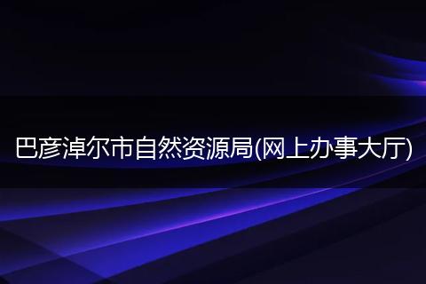 巴彥淖爾市自然資源局(網(wǎng)上辦事大廳)