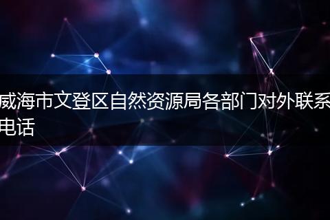 威海市文登區(qū)自然資源局各部門對外聯(lián)系電話