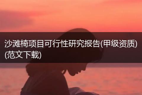 沙灘椅項(xiàng)目可行性研究報(bào)告(甲級(jí)資質(zhì))(范文下載)