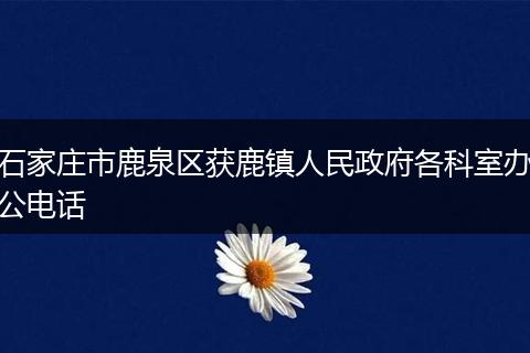 石家莊市鹿泉區(qū)獲鹿鎮(zhèn)人民政府各科室辦公電話