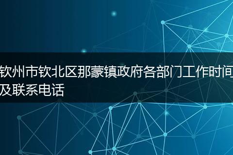 欽州市欽北區(qū)那蒙鎮(zhèn)政府各部門工作時間及聯(lián)系電話