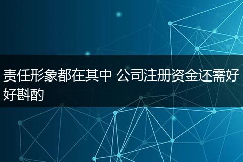 責(zé)任形象都在其中 公司注冊(cè)資金還需好好斟酌