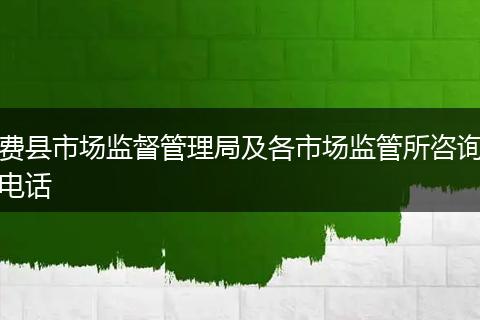 費(fèi)縣市場(chǎng)監(jiān)督管理局及各市場(chǎng)監(jiān)管所咨詢電話