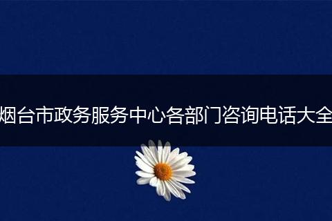 煙臺市政務服務中心各部門咨詢電話大全
