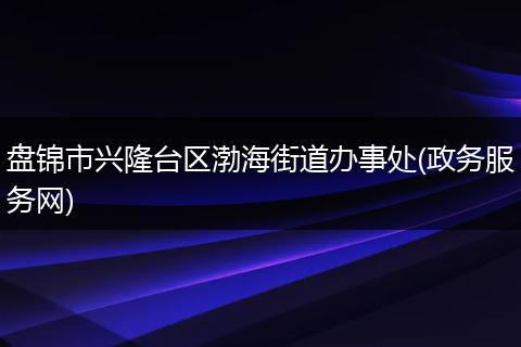 盤錦市興隆臺(tái)區(qū)渤海街道辦事處(政務(wù)服務(wù)網(wǎng))