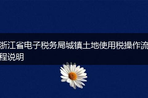 浙江省電子稅務局城鎮(zhèn)土地使用稅操作流程說明