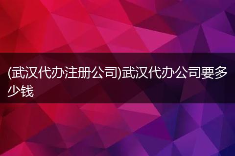 (武漢代辦注冊公司)武漢代辦公司要多少錢