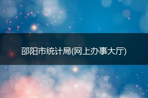 邵陽(yáng)市統(tǒng)計(jì)局(網(wǎng)上辦事大廳)