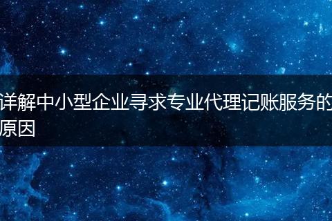 詳解中小型企業(yè)尋求專業(yè)代理記賬服務的原因