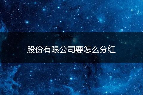 股份有限公司要怎么分紅