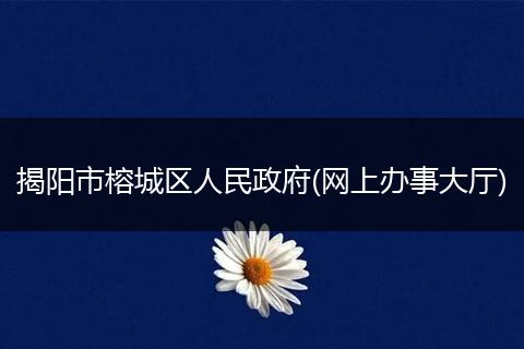 揭陽市榕城區(qū)人民政府(網(wǎng)上辦事大廳)