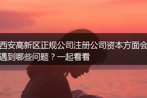 西安高新區(qū)正規(guī)公司注冊(cè)公司資本方面會(huì)遇到哪些問(wèn)題？一起看看