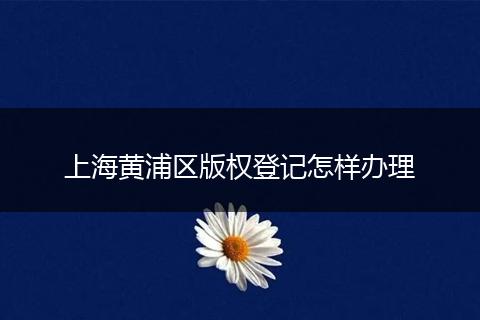 上海黃浦區(qū)版權登記怎樣辦理