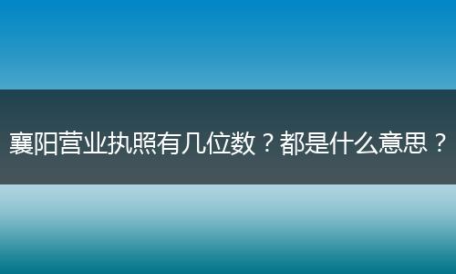 襄陽(yáng)營(yíng)業(yè)執(zhí)照有幾位數(shù)？都是什么意思？