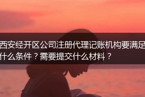 西安經(jīng)開區(qū)公司注冊代理記賬機(jī)構(gòu)要滿足什么條件？需要提交什么材料？