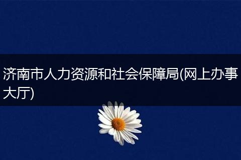濟南市人力資源和社會保障局(網(wǎng)上辦事大廳)
