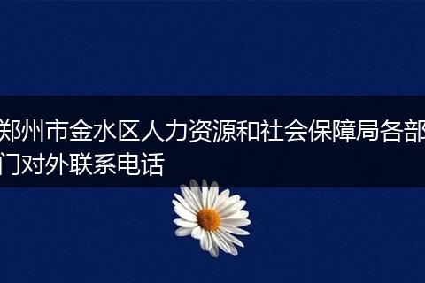 鄭州市金水區(qū)人力資源和社會保障局各部門對外聯(lián)系電話