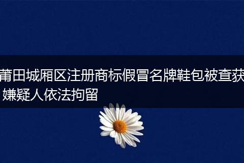 莆田城廂區(qū)注冊商標假冒名牌鞋包被查獲 嫌疑人依法拘留