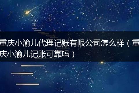 重慶小渝兒代理記賬有限公司怎么樣(重慶小渝兒記賬可靠嗎)