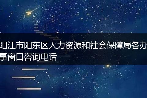 陽江市陽東區(qū)人力資源和社會保障局各辦事窗口咨詢電話