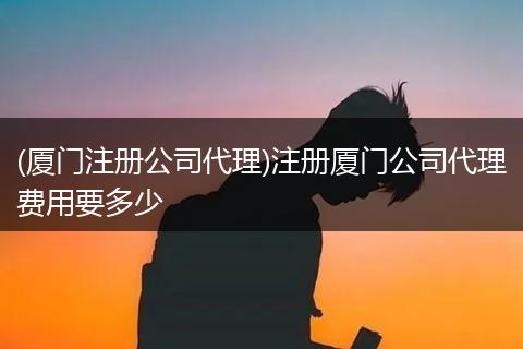 (廈門(mén)注冊(cè)公司代理)注冊(cè)廈門(mén)公司代理費(fèi)用要多少