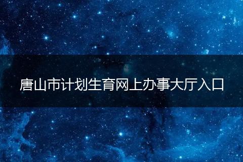 唐山市計(jì)劃生育網(wǎng)上辦事大廳入口
