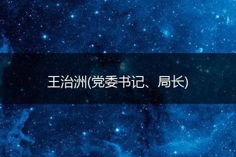 王治洲(黨委書(shū)記、局長(zhǎng))