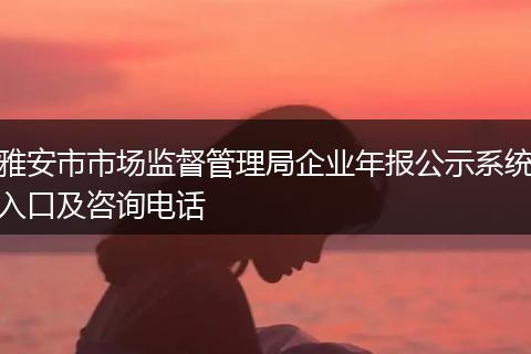 雅安市市場監(jiān)督管理局企業(yè)年報公示系統(tǒng)入口及咨詢電話