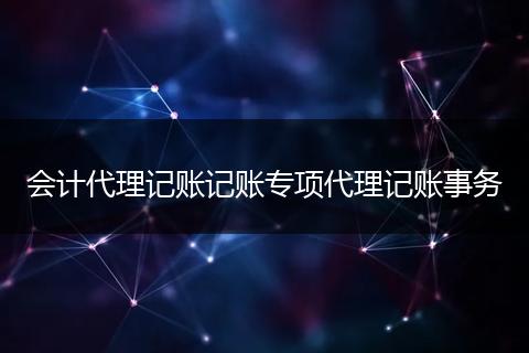 會計代理記賬記賬專項(xiàng)代理記賬事務(wù)