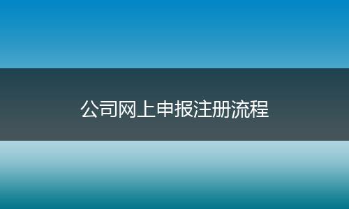 公司網(wǎng)上申報(bào)注冊(cè)流程
