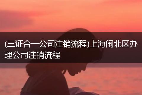 (三證合一公司注銷流程)上海閘北區(qū)辦理公司注銷流程