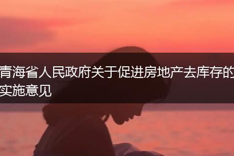 青海省人民政府關于促進房地產(chǎn)去庫存的實施意見