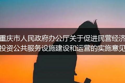 重慶市人民政府辦公廳關(guān)于促進(jìn)民營經(jīng)濟(jì)投資公共服務(wù)設(shè)施建設(shè)和運(yùn)營的實(shí)施意見