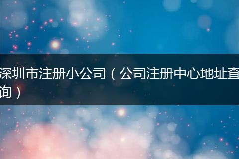 深圳市注冊(cè)小公司（公司注冊(cè)中心地址查詢）
