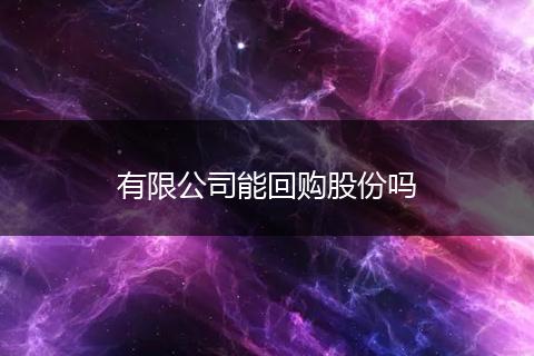 有限公司能回購股份嗎