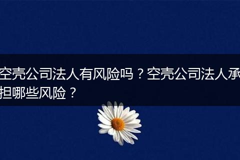 空殼公司法人有風險嗎？空殼公司法人承擔哪些風險？